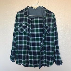Oversized Blue-Green Flannel